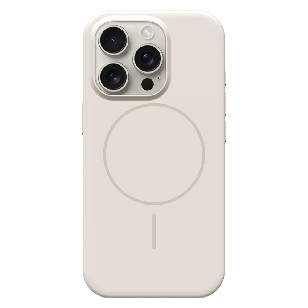 Apple iPhone 15 Pro Max Kılıf M-safe Şarj Özellikli Wlons Frego Kapak Krem