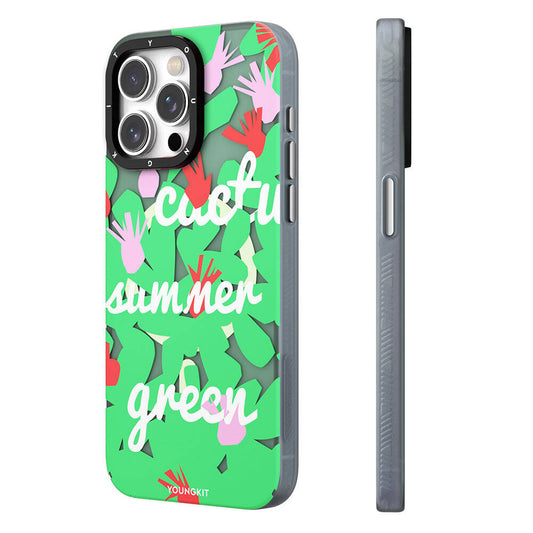 Apple iPhone 15 Pro Max Case M-safe Charging Feature Summer Fruit Pattern Youngkit Fruity Flavor Series Cover Green 