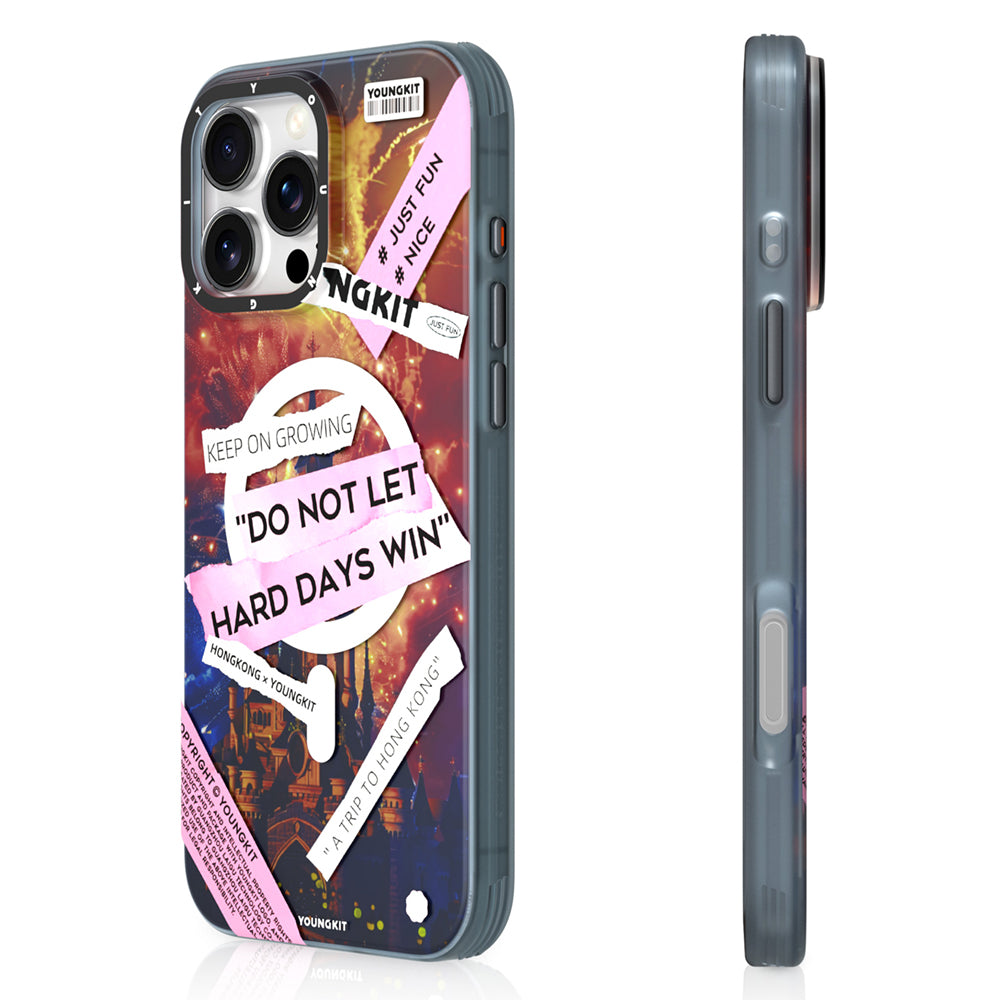 Apple iPhone 15 Pro Max Kılıf M-safe Şarj Özellikli Youngkit A-City Serisi Kapak Mavi