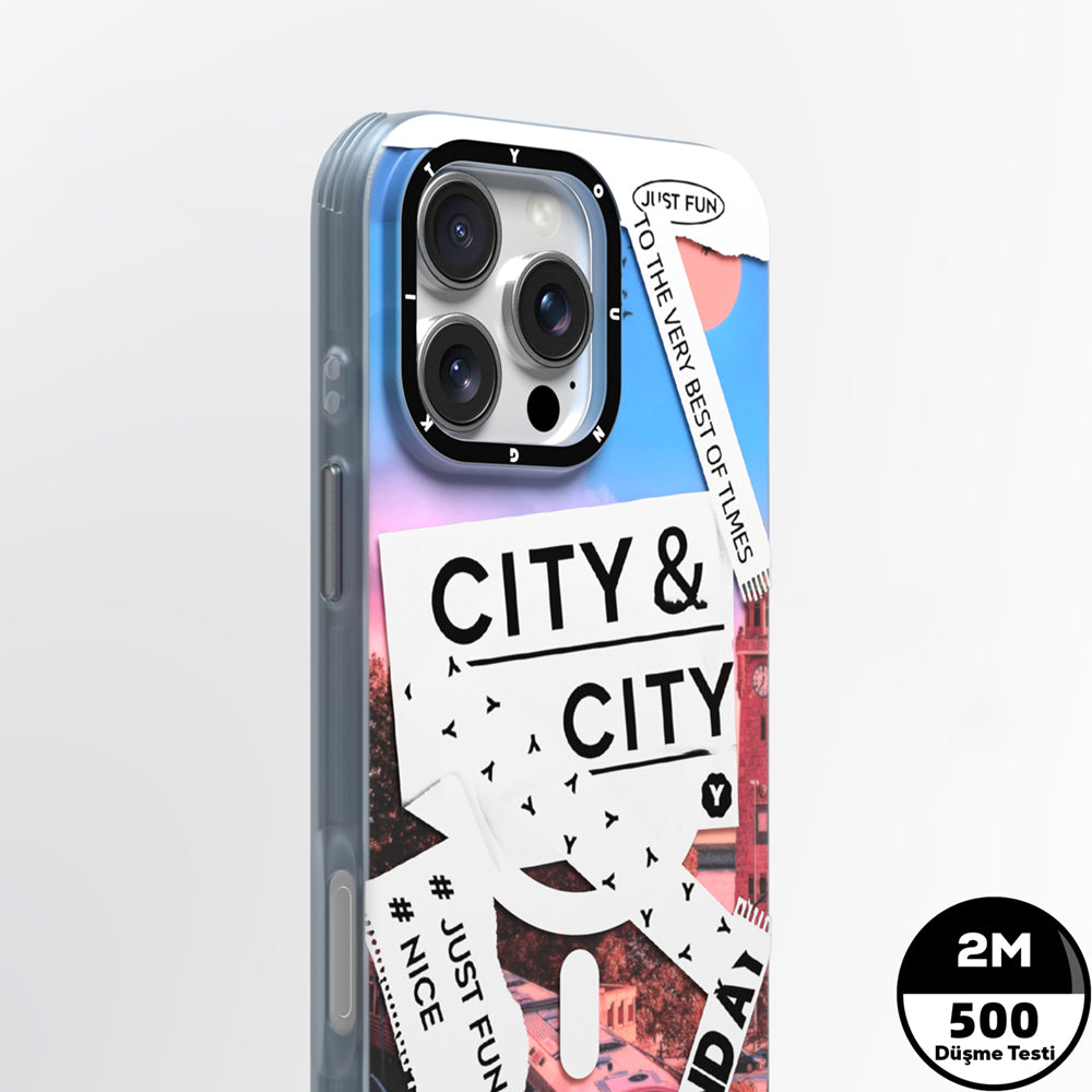 Apple iPhone 15 Pro Max Kılıf M-safe Şarj Özellikli Youngkit A-City Serisi Kapak Mavi