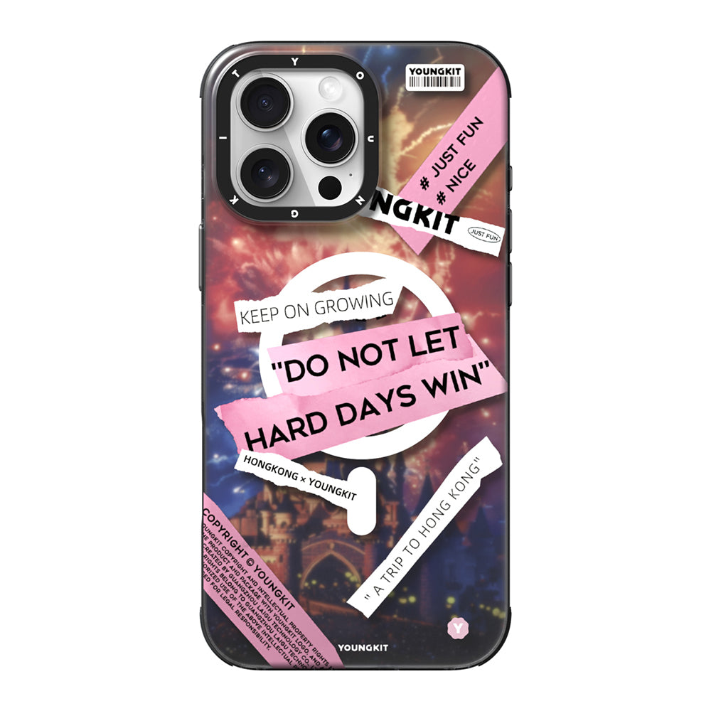 Apple iPhone 15 Pro Max Kılıf M-safe Şarj Özellikli Youngkit A-City Serisi Kapak Pembe