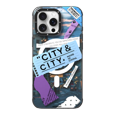 Apple iPhone 15 Pro Max Kılıf M-safe Şarj Özellikli Youngkit A-City Serisi Kapak Mavi