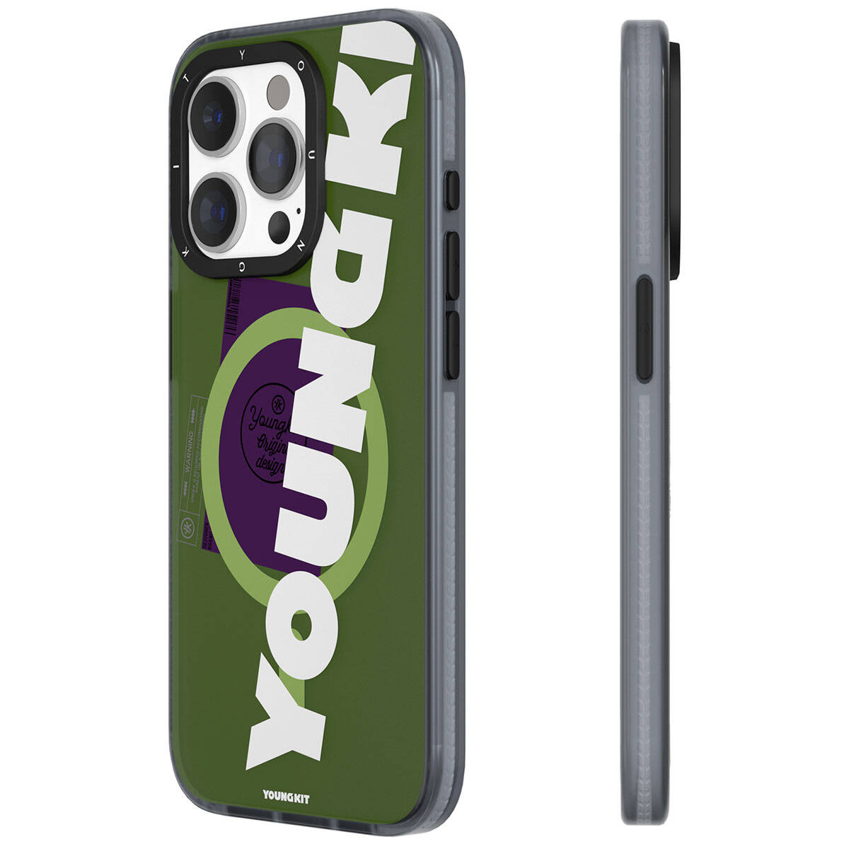Apple iPhone 15 Pro Max Case M-safe Charging Feature Youngkit Binfen Series Text Themed Cover Blue 
