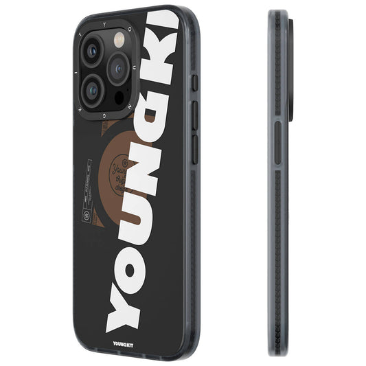 Apple iPhone 15 Pro Max Case M-safe Charging Feature Youngkit Binfen Series Text Themed Cover Black 