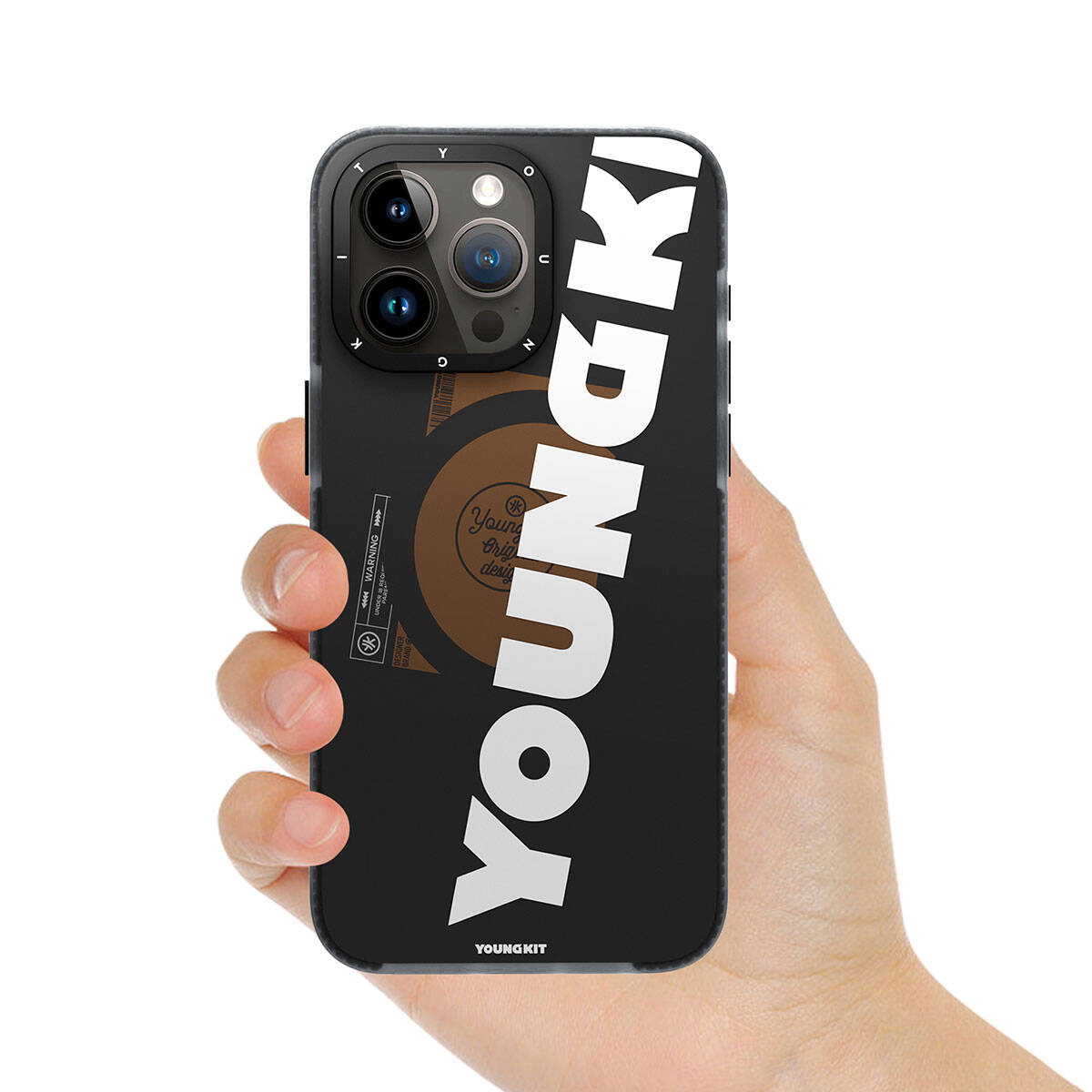 Apple iPhone 15 Pro Max Case M-safe Charging Feature Youngkit Binfen Series Text Themed Cover Black 