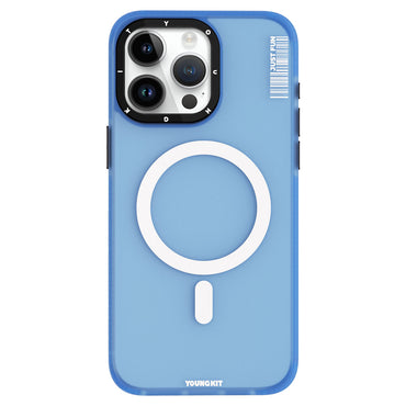 Apple iPhone 15 Pro Max Case M-safe Charging Feature Youngkit Colored Sand Series Cover Blue 