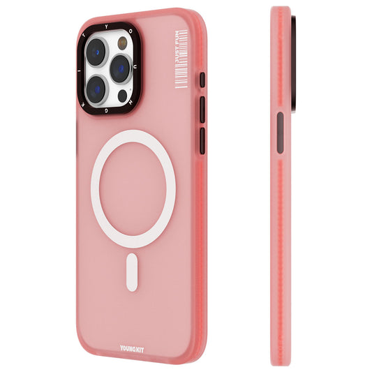 Apple iPhone 15 Pro Max Case M-safe Charging Feature Youngkit Colored Sand Series Cover Pink 
