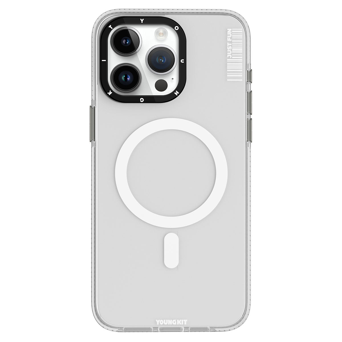 Apple iPhone 15 Pro Max Case M-safe Charging Feature YoungKit Crystal Color Series Cover Black 
