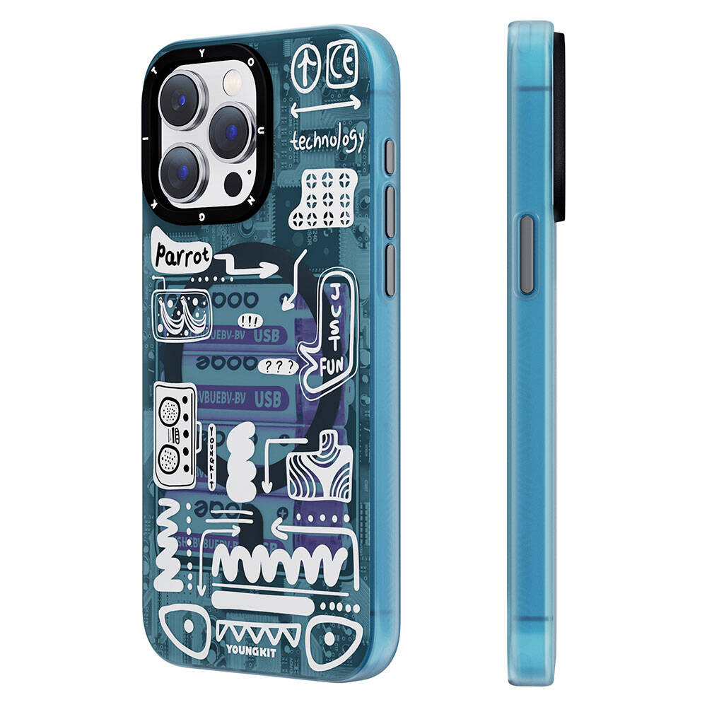 Apple iPhone 15 Pro Max Case M-safe Charging Feature Youngkit Dark Matter Series Cover Turquoise 
