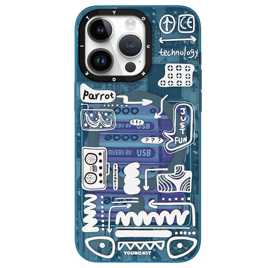 Apple iPhone 15 Pro Max Case M-safe Charging Feature Youngkit Dark Matte Series Cover Blue 