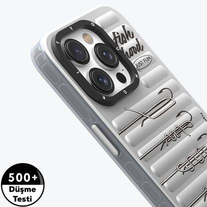 Apple iPhone 15 Pro Max Kılıf M-safe Şarj Özellikli Youngkit Fishing Serisi Kapak Gri