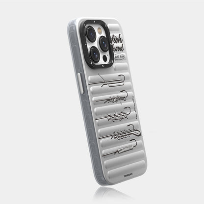 Apple iPhone 15 Pro Max Kılıf M-safe Şarj Özellikli Youngkit Fishing Serisi Kapak Gri