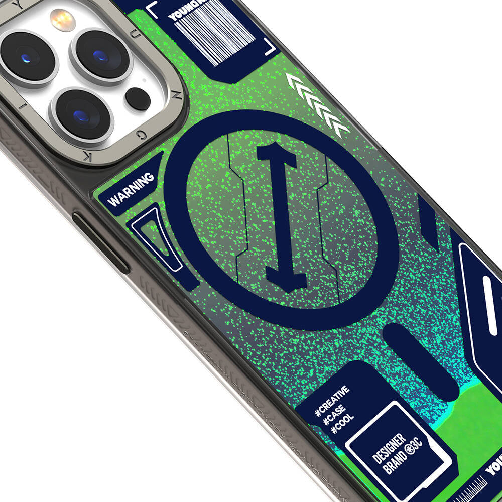 Apple iPhone 15 Pro Max Case M-Safe Charging Feature YoungKit Galaxy Series Cover Green 