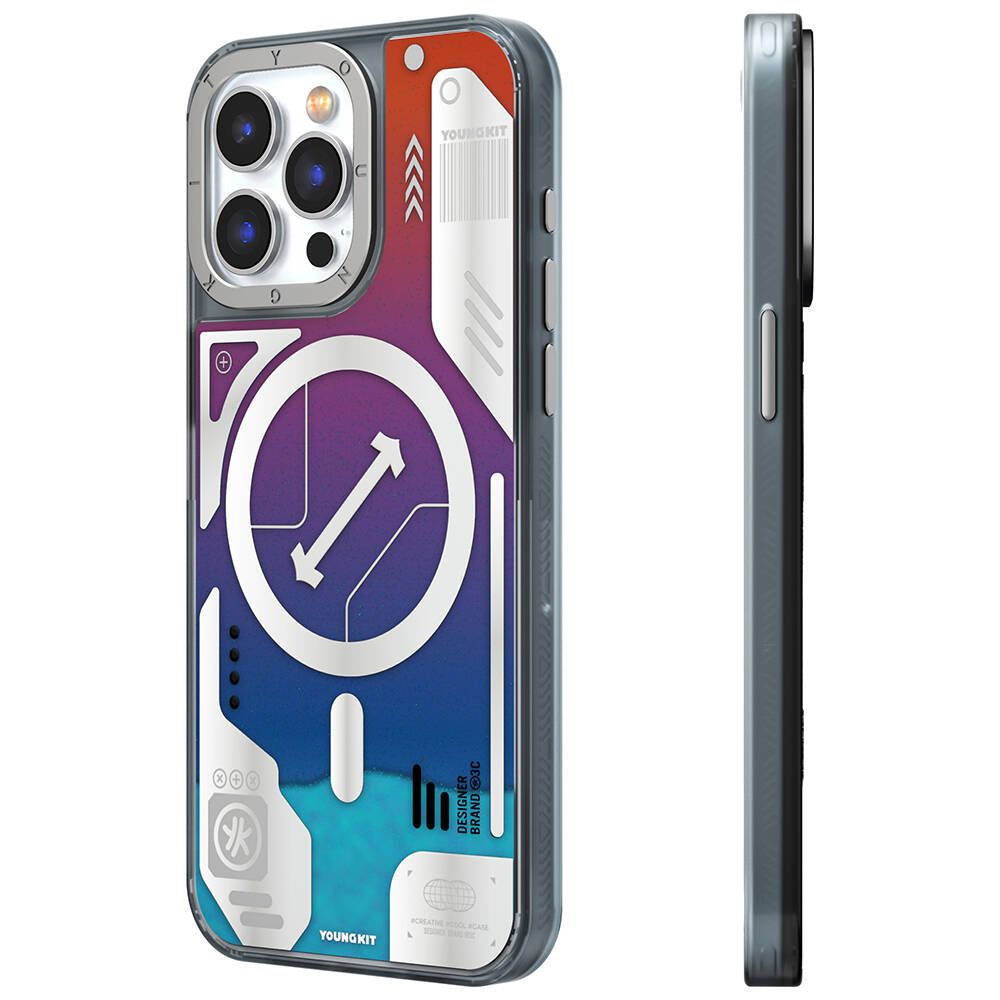 Apple iPhone 15 Pro Max Case M-Safe Charging Feature YoungKit Galaxy Series Cover Green 