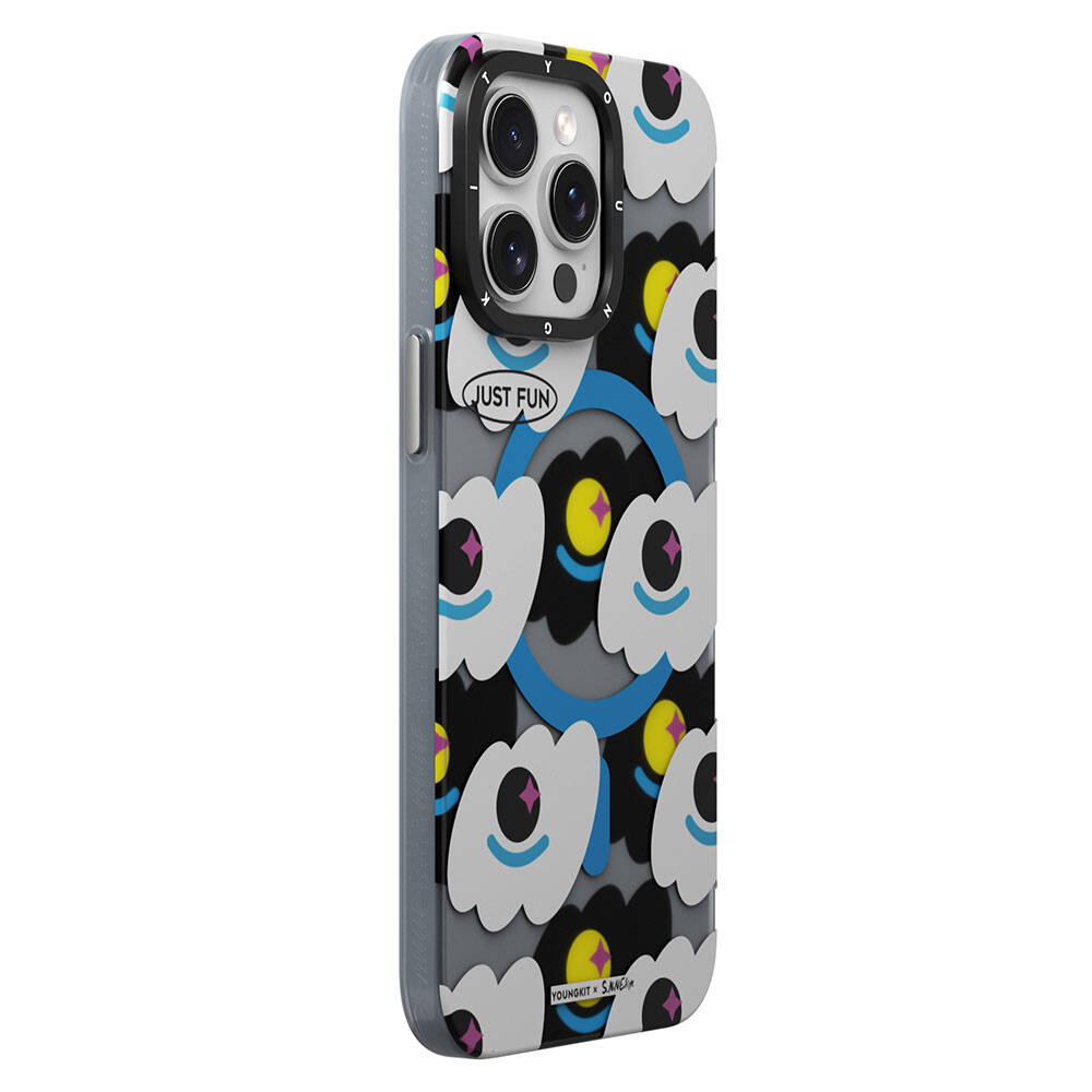 Apple iPhone 15 Pro Max Case M-safe Charging Feature Youngkit Happy View Series Cover Blue 