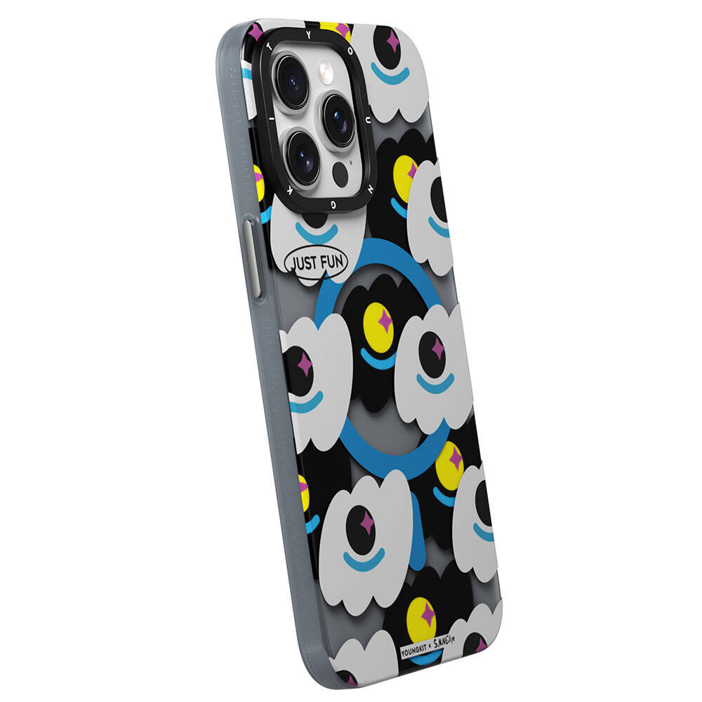Apple iPhone 15 Pro Max Case M-safe Charging Feature Youngkit Happy View Series Cover Blue 