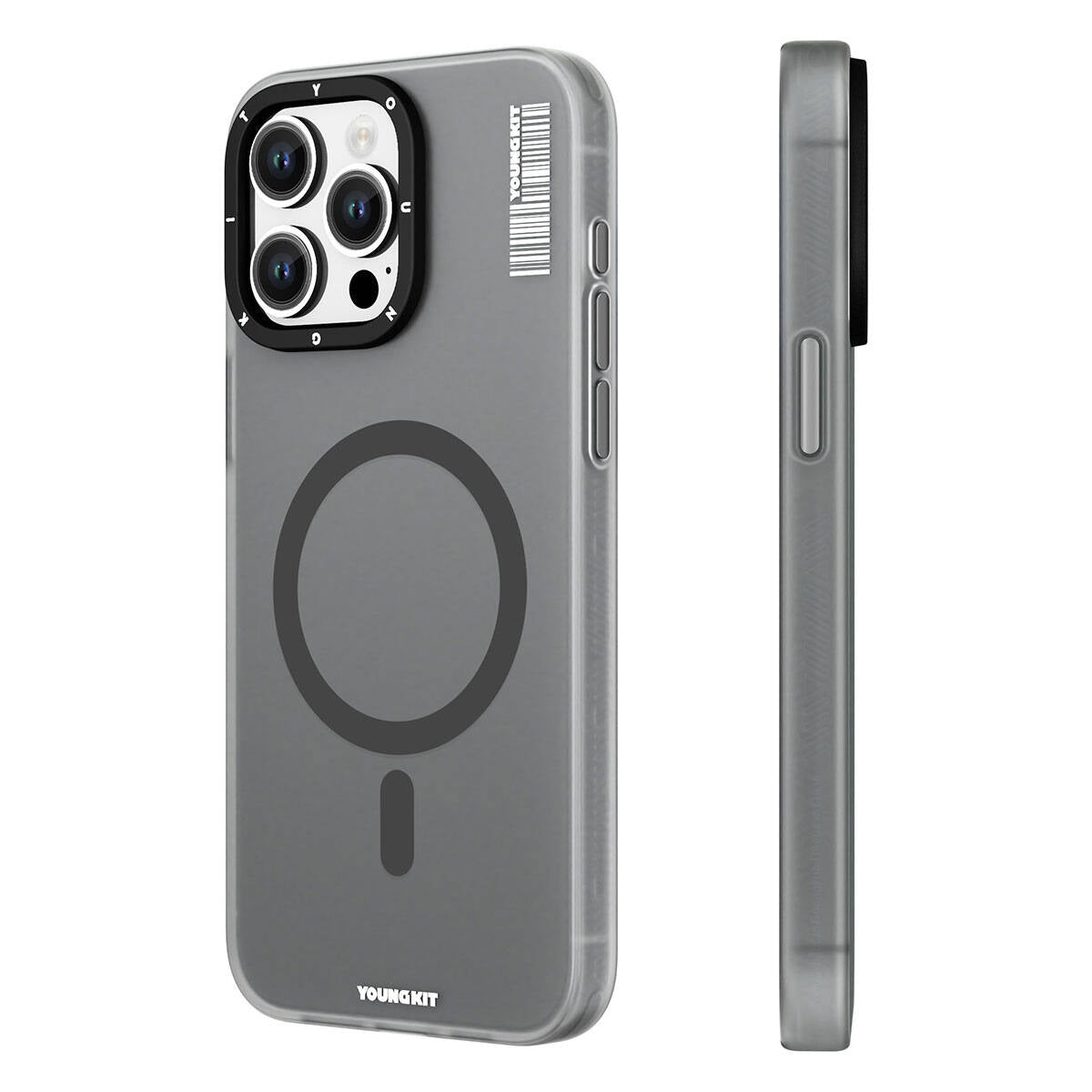 Apple iPhone 15 Pro Max Case M-safe Charging Feature Youngkit Hidden Sand Series Cover Gray 