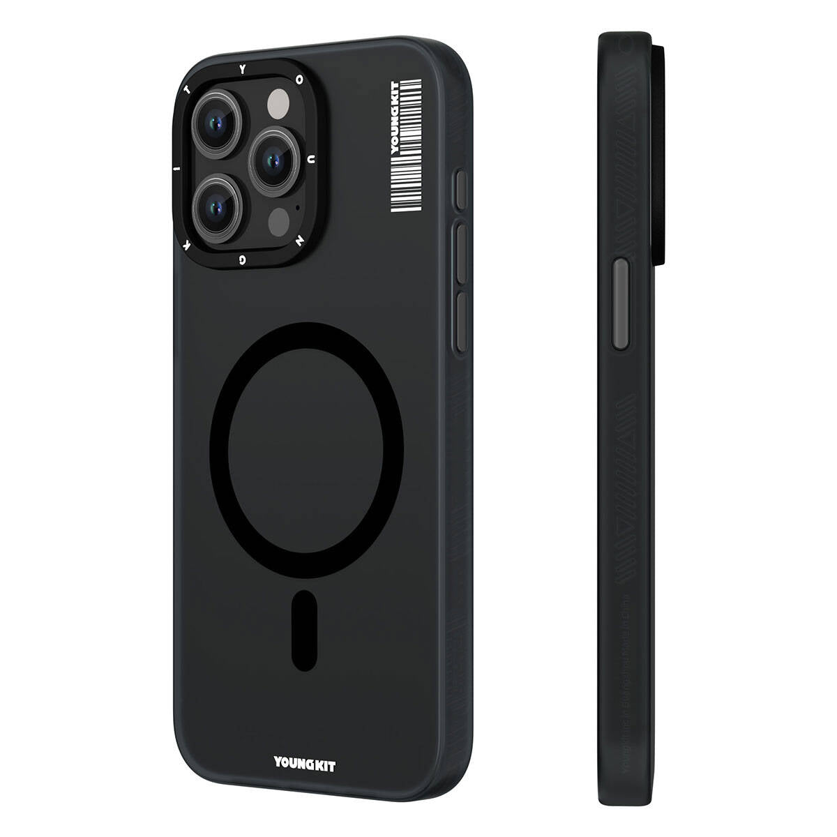Apple iPhone 15 Pro Max Case M-safe Charging Feature Youngkit Hidden Sand Series Cover Black 