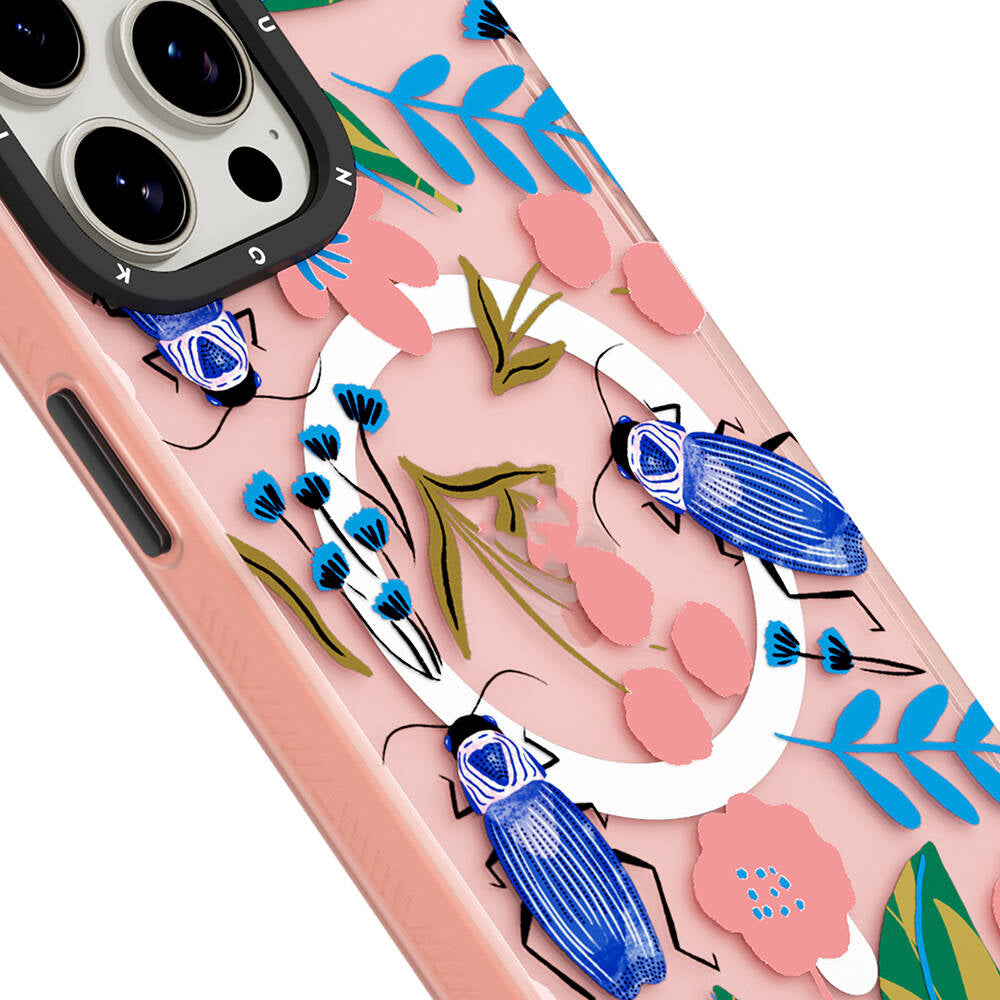 Apple iPhone 15 Pro Max Case M-safe Charging Feature YoungKit Huagu Series Cover Pink 