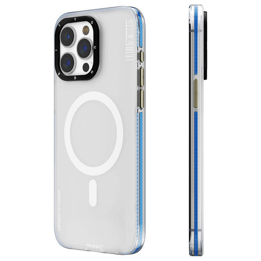 Apple iPhone 15 Pro Max Case M-safe Charging Feature Youngkit Jiansha Series Cover Blue 