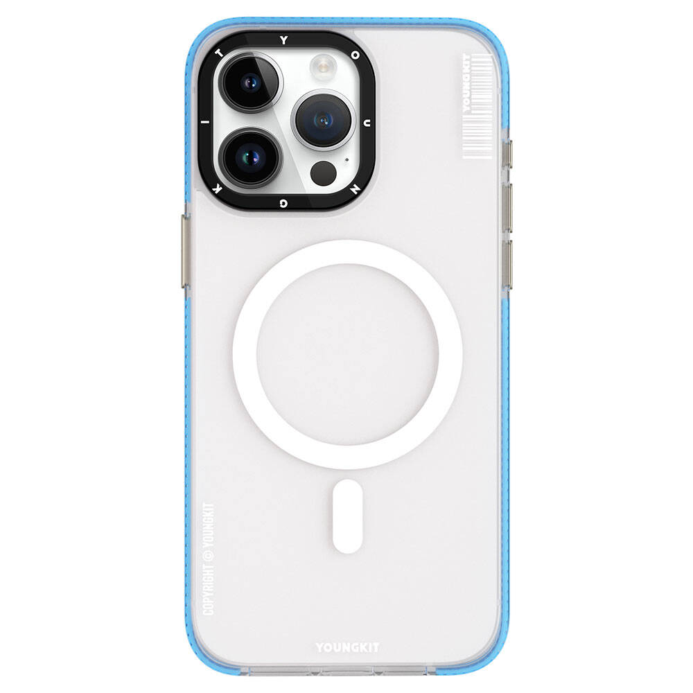 Apple iPhone 15 Pro Max Case M-safe Charging Feature Youngkit Jiansha Series Cover Blue 