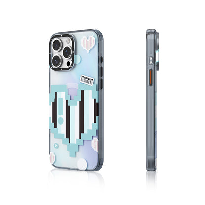 Apple iPhone 15 Pro Max Kılıf M-safe Şarj Özellikli Youngkit Love Serisi Kapak Pembe