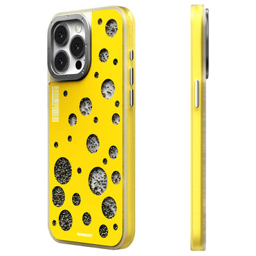 Apple iPhone 15 Pro Max Case M-safe Charging Feature Youngkit Quicksand Beads Series Cover Black 