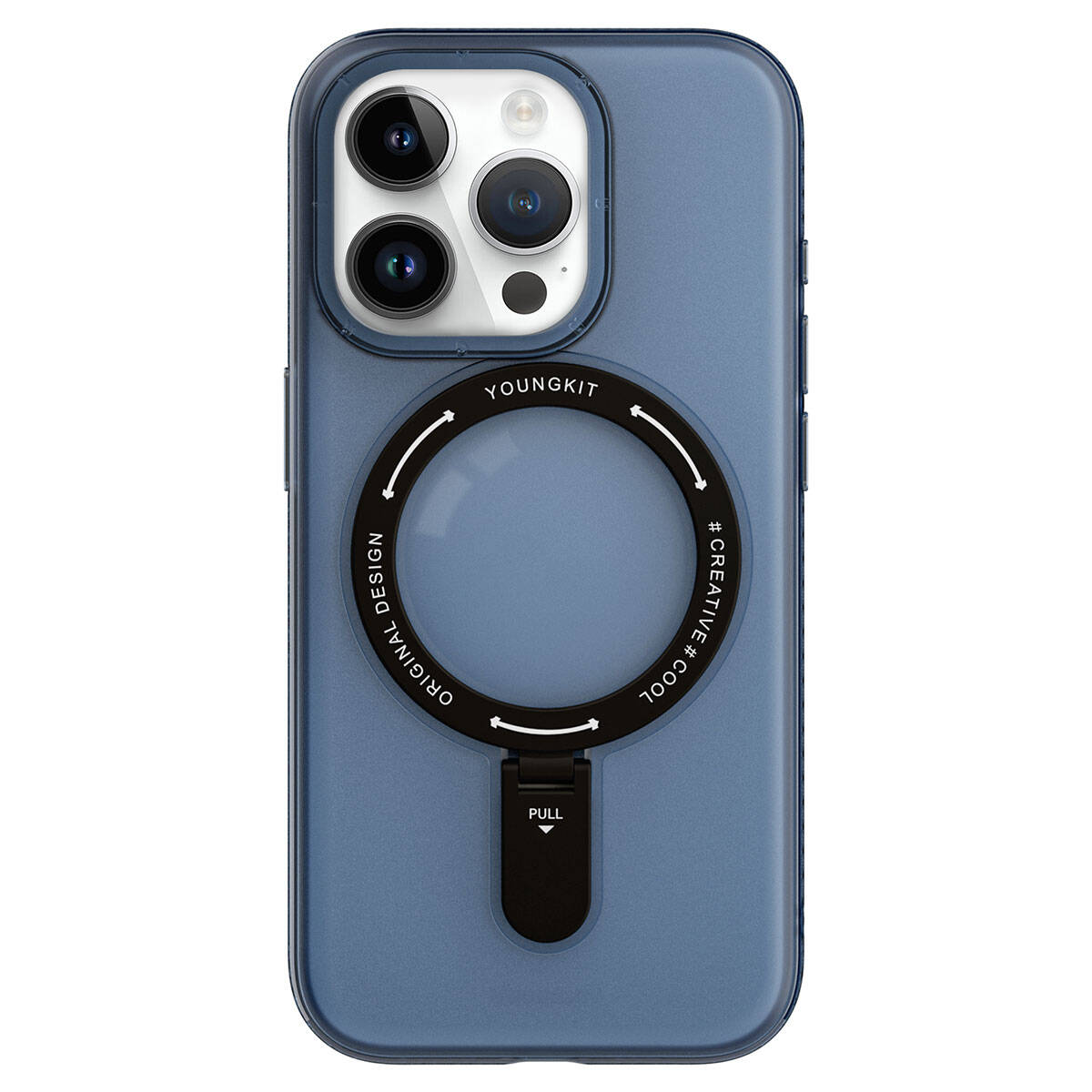 Apple iPhone 15 Pro Max Case M-safe Charging Feature Youngkit Rock Series Cover Blue 