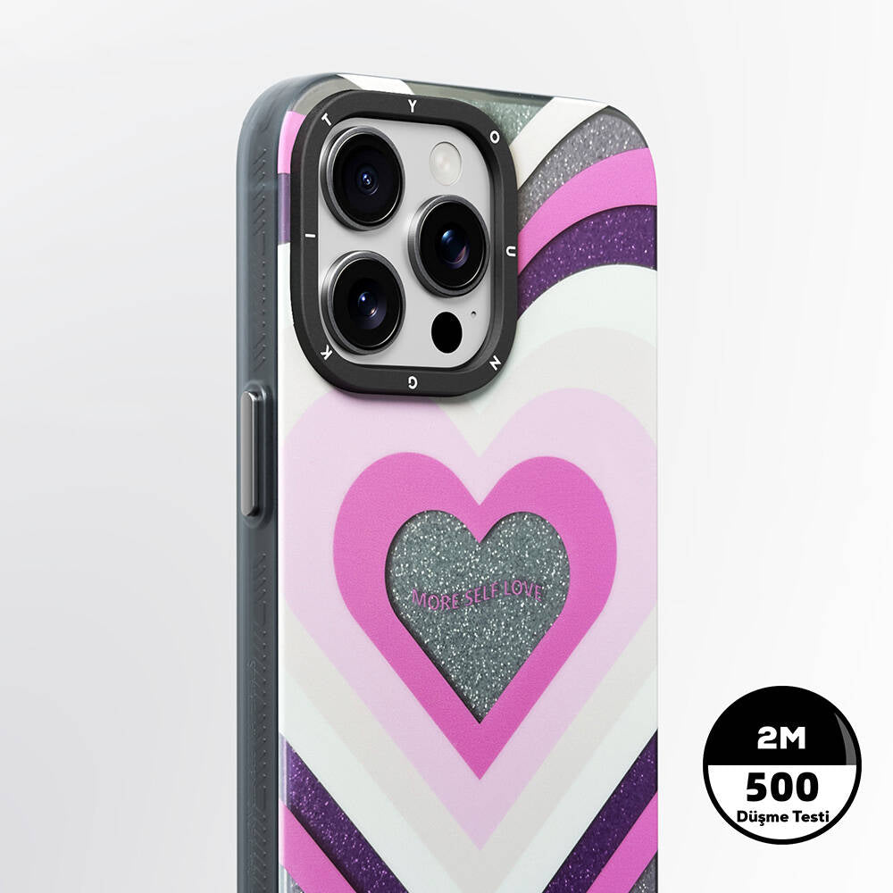 Apple iPhone 15 Pro  Max Kılıf M-safe Şarj Özellikli Youngkit Star Dazzle Serisi Kapak Gri