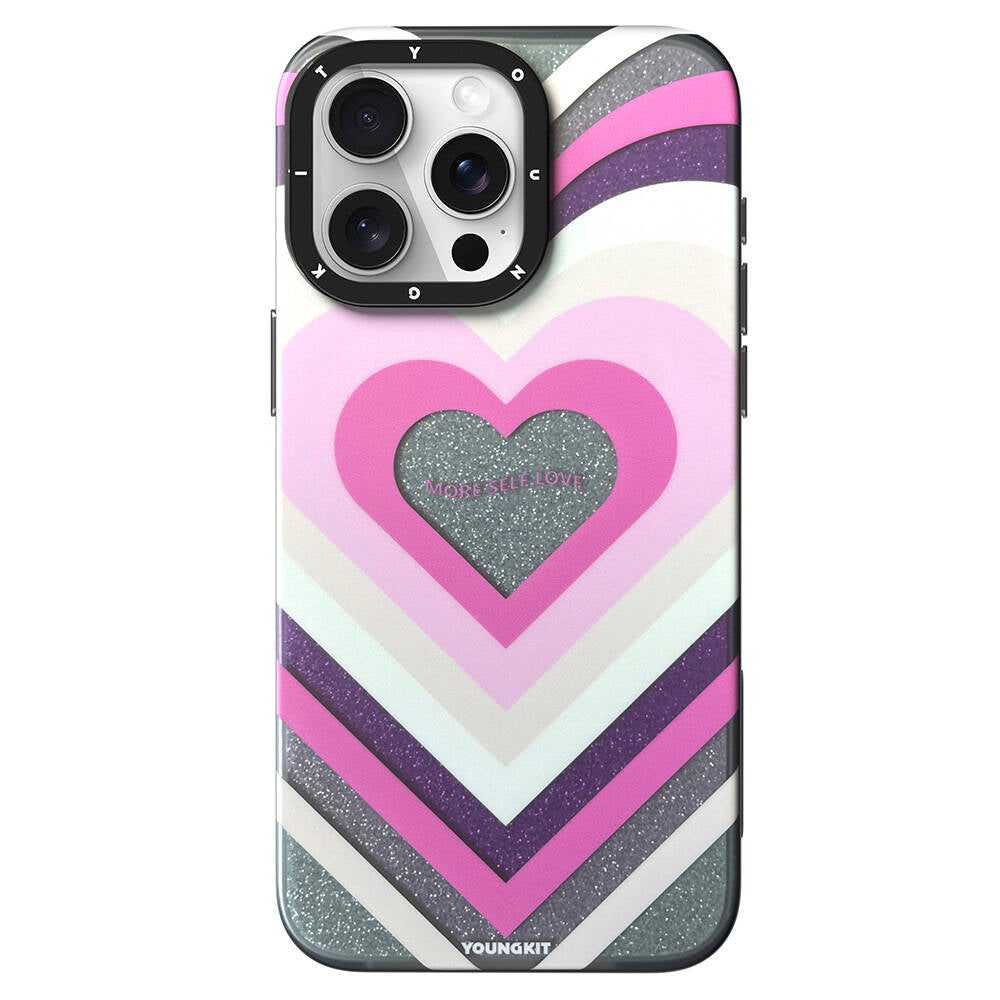 Apple iPhone 15 Pro  Max Kılıf M-safe Şarj Özellikli Youngkit Star Dazzle Serisi Kapak Gri