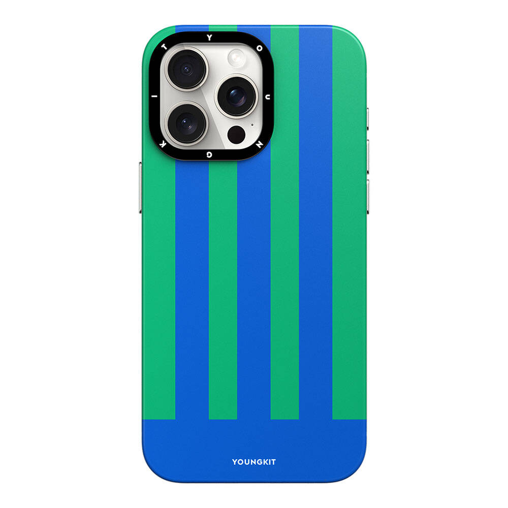 Apple iPhone 15 Pro Max Case M-safe Charging Feature Youngkit Striped Piano Keys Series Cover Blue 