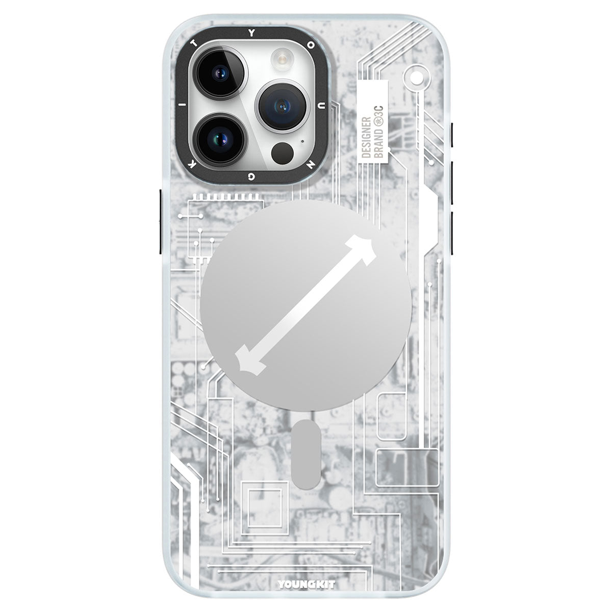 Apple iPhone 15 Pro Max Case M-Safe Charging Feature YoungKit Technology Series Cover Blue 