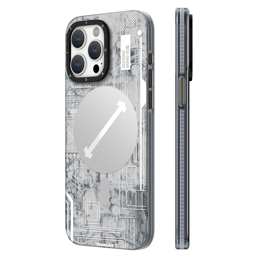 Apple iPhone 15 Pro Max Case M-Safe Charging Feature YoungKit Technology Series Cover White 