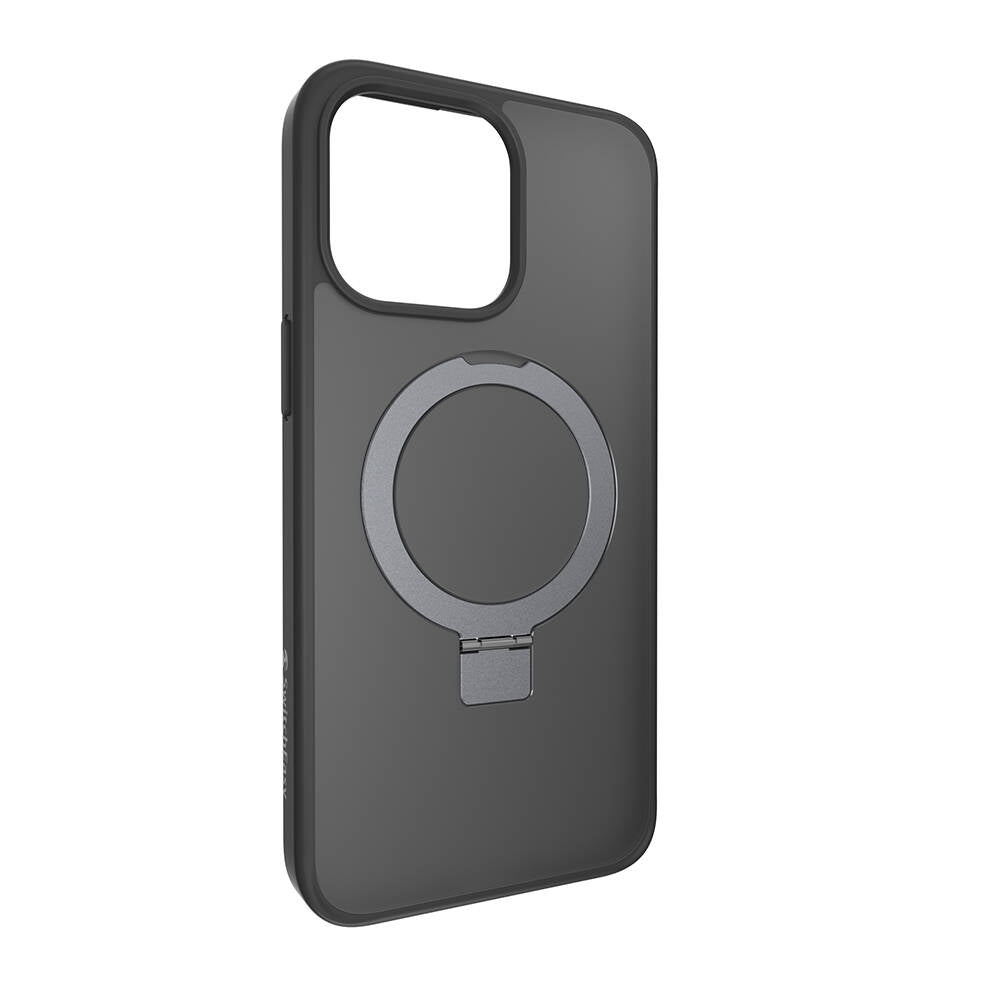 Apple iPhone 15 Pro Max Kılıf M-safe Şarj Özellikli Yüzük Standlı Lisanslı Switcheasy Magstand-M Kapak Renksiz