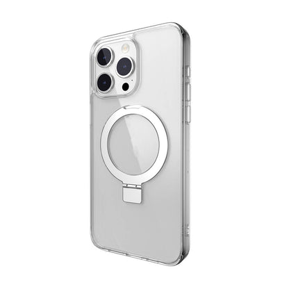Apple iPhone 15 Pro Max Kılıf M-safe Şarj Özellikli Yüzük Standlı Lisanslı Switcheasy Magstand-M Kapak Renksiz