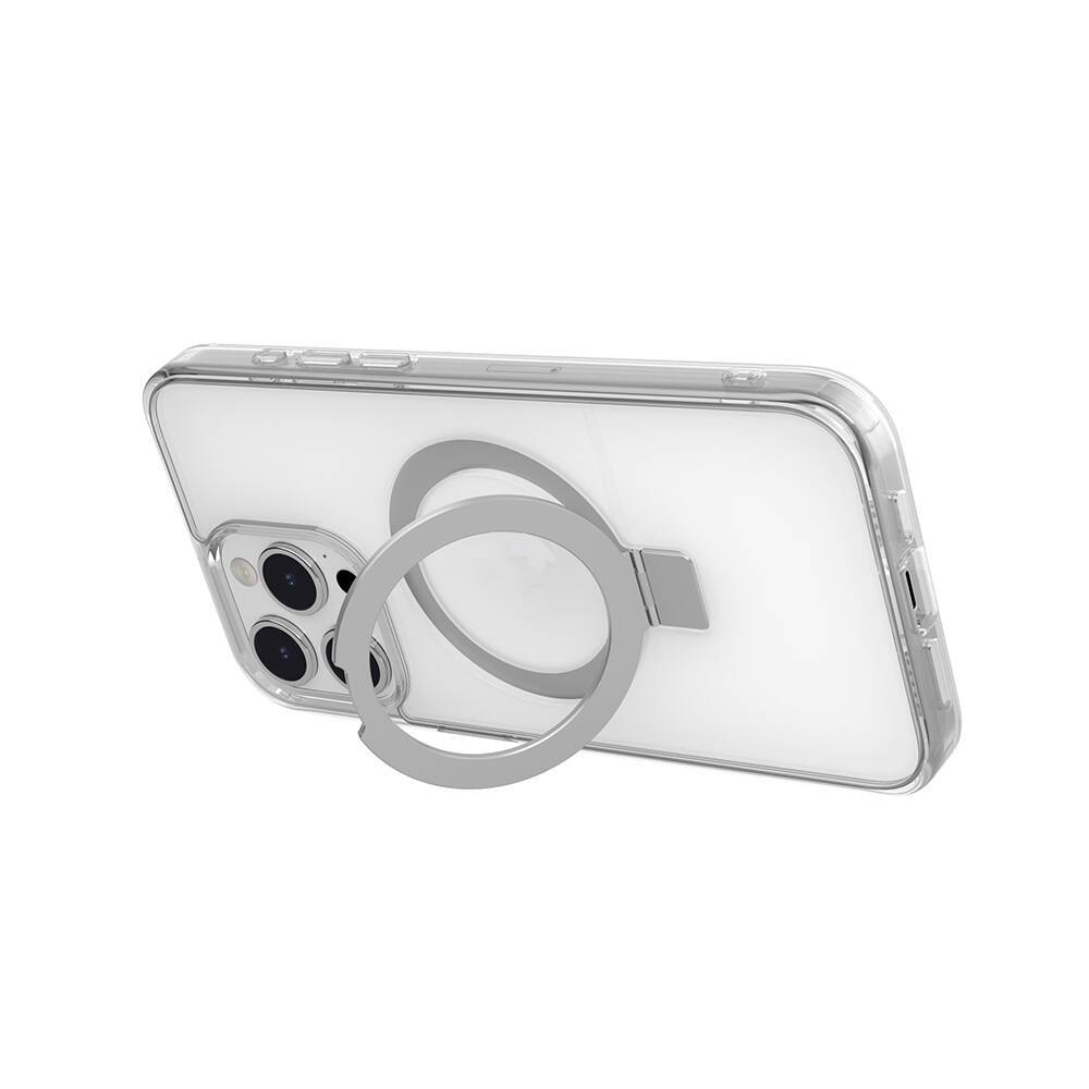 Apple iPhone 15 Pro Max Kılıf M-safe Şarj Özellikli Yüzük Standlı Lisanslı Switcheasy Magstand-M Kapak Siyah