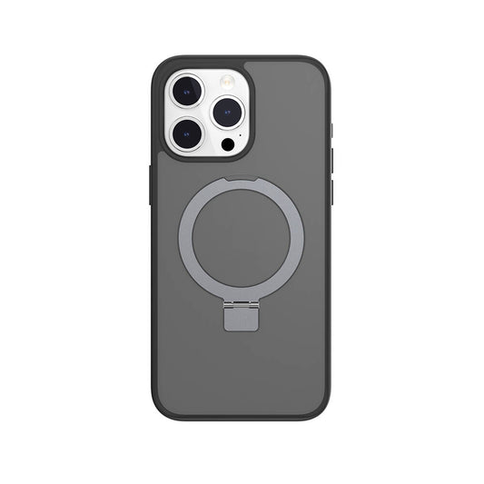 Apple iPhone 15 Pro Max Kılıf M-safe Şarj Özellikli Yüzük Standlı Lisanslı Switcheasy Magstand-M Kapak Siyah