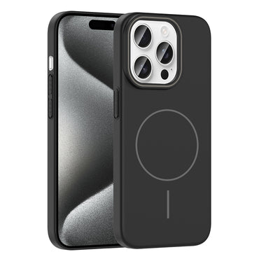 Apple iPhone 15 Pro Max Kılıf M-safe Şarj Özellikli Zore Ruby Sert Kapak Lacivert