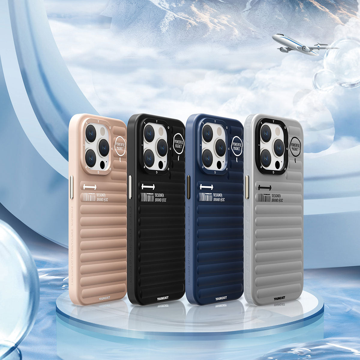 Apple iPhone 15 Pro Max Case Matte Color Design YoungKit Original Series Cover Blue 