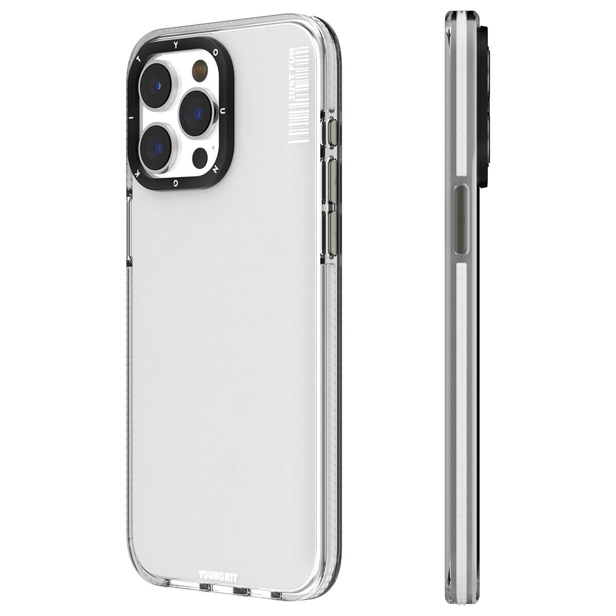 Apple iPhone 15 Pro Max Case Smooth Flat Back Surface YoungKit Crystal Color Series Cover Colorless 