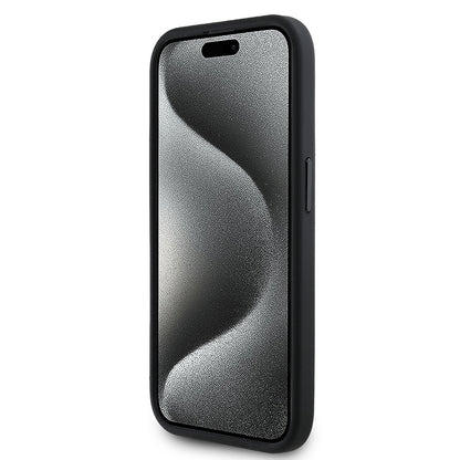 Apple iPhone 15 Pro Max Kılıf Redbull Orjinal Lisanslı M-safe Şarj Özellikli Kırmızı Halka ve Logo Kabartmalı PU Deri Kapak Lacivert