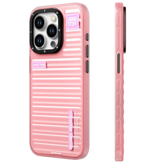Apple iPhone 15 Pro Max Case Transparent Colorful Design YoungKit Fluorite Series Cover Pink 