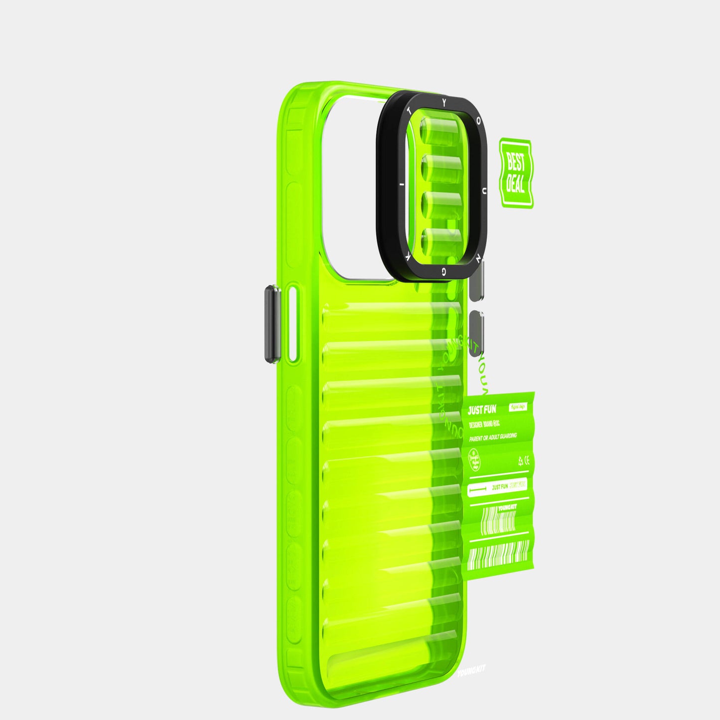 Apple iPhone 15 Pro Max Case Transparent Colorful Design YoungKit Fluorite Series Cover Green 