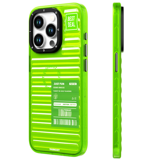 Apple iPhone 15 Pro Max Case Transparent Colorful Design YoungKit Fluorite Series Cover Green 