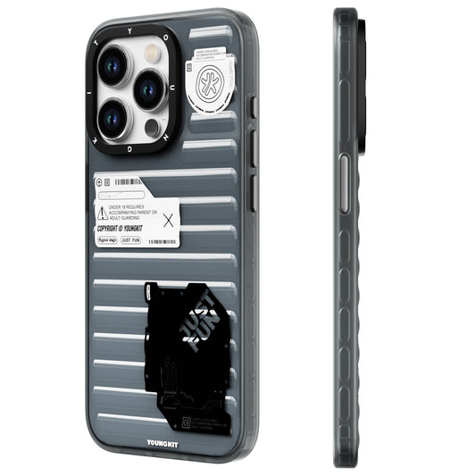 Apple iPhone 15 Pro Max Case Transparent Colorful Design YoungKit Fluorite Series Cover Black 