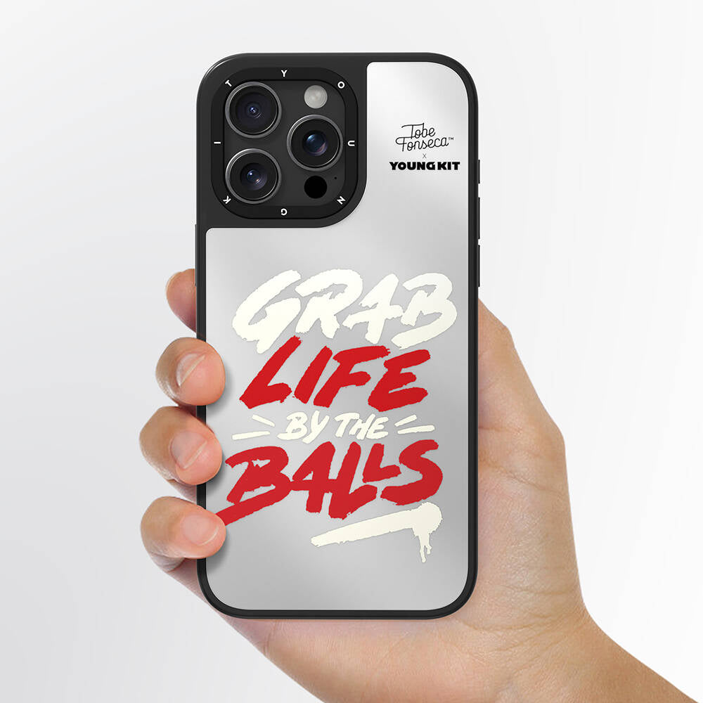 Apple iPhone 15 Pro Max Case Tobias Fonseca Design Youngkit Mirror Cover Black-White 