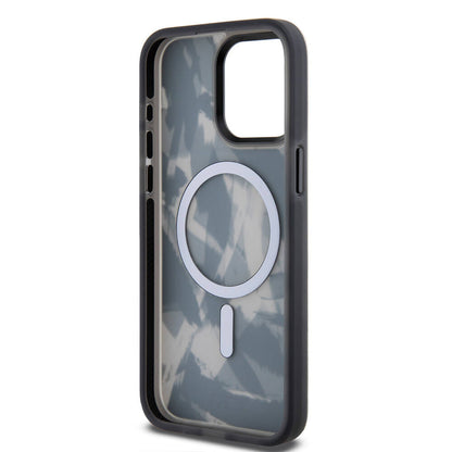 Apple iPhone 15 Pro Max Kılıf TUMI Orjinal Lisanslı M-safe Şarj Özellikli Buzlanmış Saydam Fırça Kamuflajı Desenli Kapak Yeşil