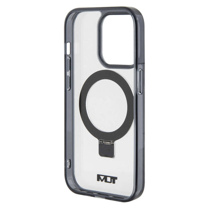 Apple iPhone 15 Pro Max Kılıf TUMI Orjinal Lisanslı M-safe Şarj Özellikli Metal Logolu Ring Standlı Silikon Kapak Beyaz