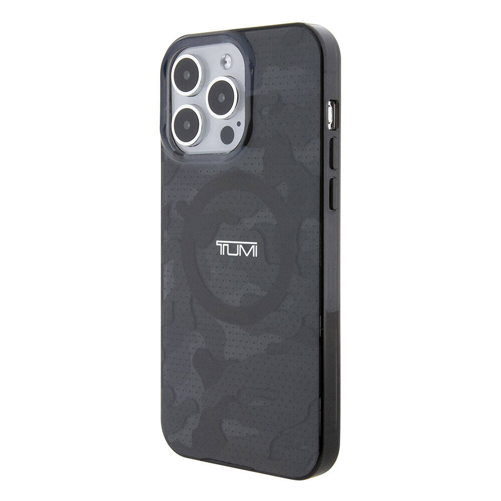 Apple iPhone 15 Pro Max Kılıf TUMI Orjinal Lisanslı M-safe Şarj Özellikli PC TPU Çift Katmanlı Kamuflaj Desenli Kapak Mavi