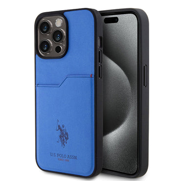 Apple iPhone 15 Pro Max Kılıf U.S. Polo Assn. Orjinal Lisanslı Baskı Logolu PU Kartlıklı Kapak Kırmızı